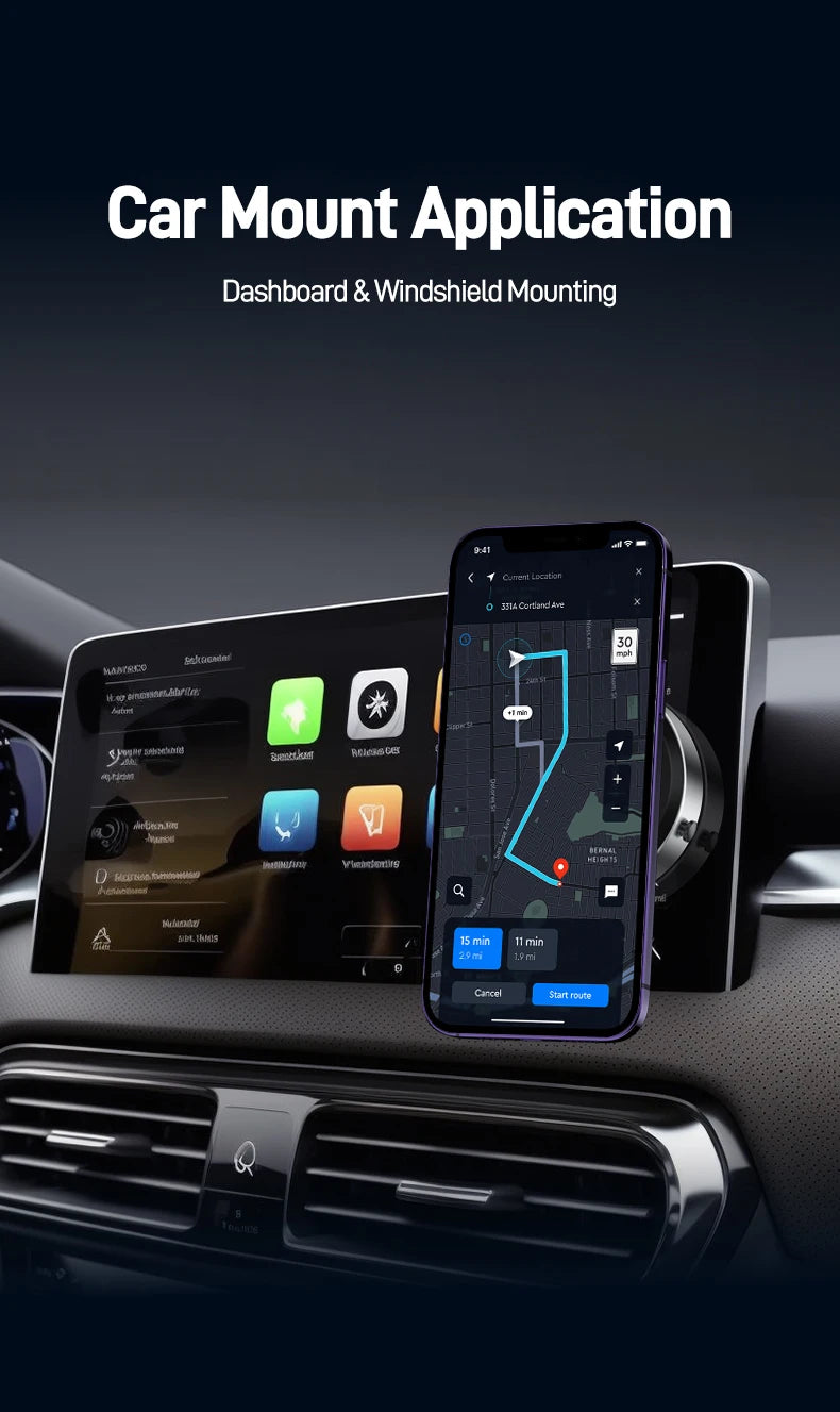 Magnetic Mobile Phone Holder Intelligent Car Mount Cell 360°Rotation Black Technology Stable  Suction Universal  Vacuum Adsorpti