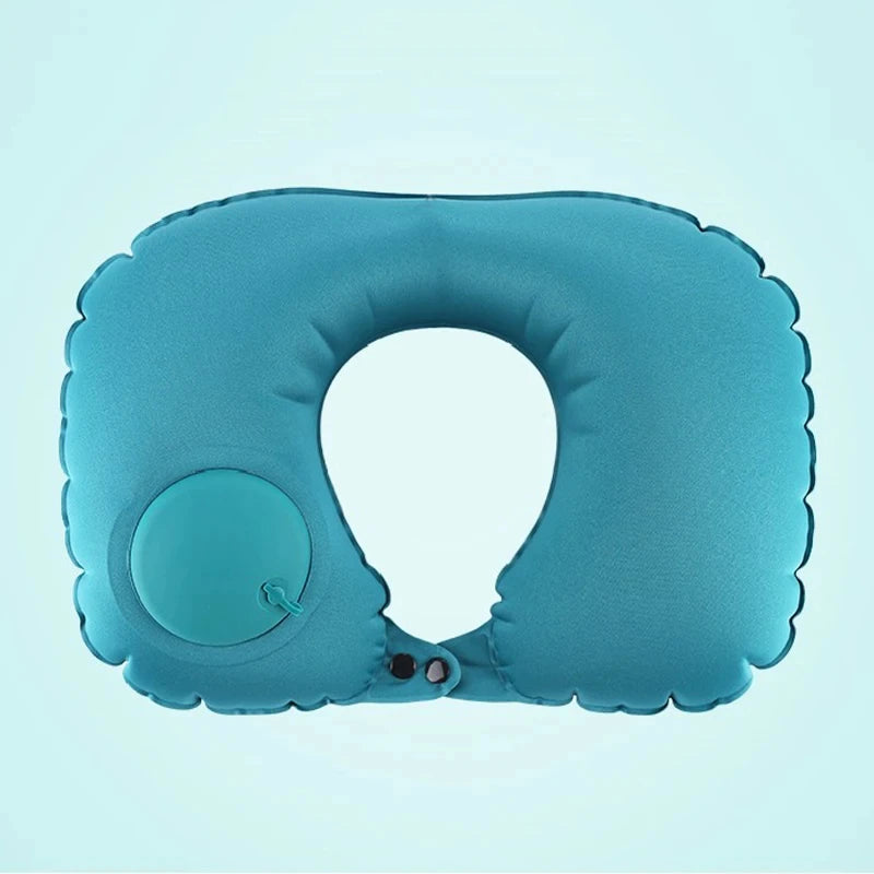 Inflatable Travel Neck Pillow U-shaped Cervical Orthopedic Protection Pillow Outdoor Portable Foldable Pillow Travel Essentials