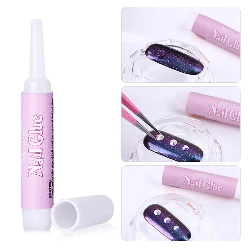 1 Bottle Fast Drying Nail Glue for False Nails 3D Rhinestone Decoration Professional Glue for Extension Manicure Adhesive Tools