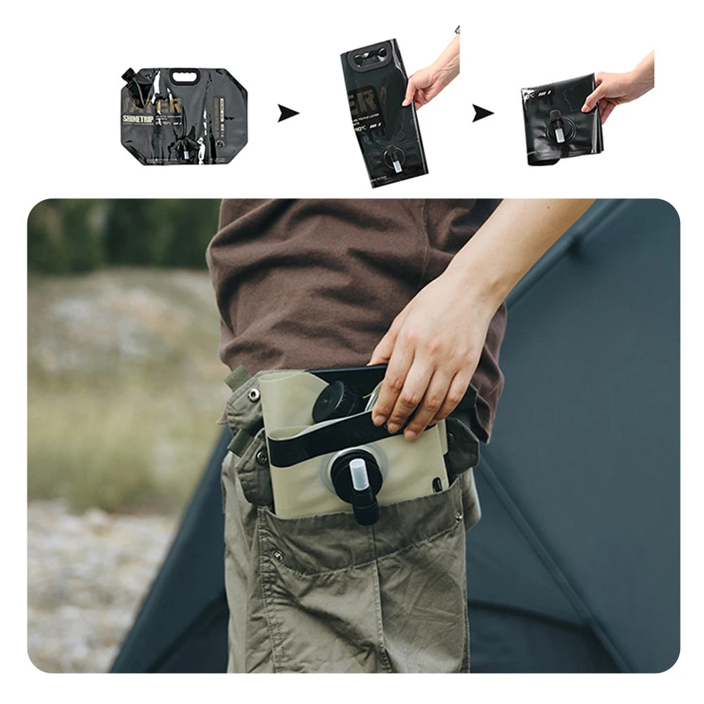 8L Portable Water Bags Folding Camping Water Container Jug Bucket with Faucet for Outdoor Hiking Travel Water Storage Jug Pouch