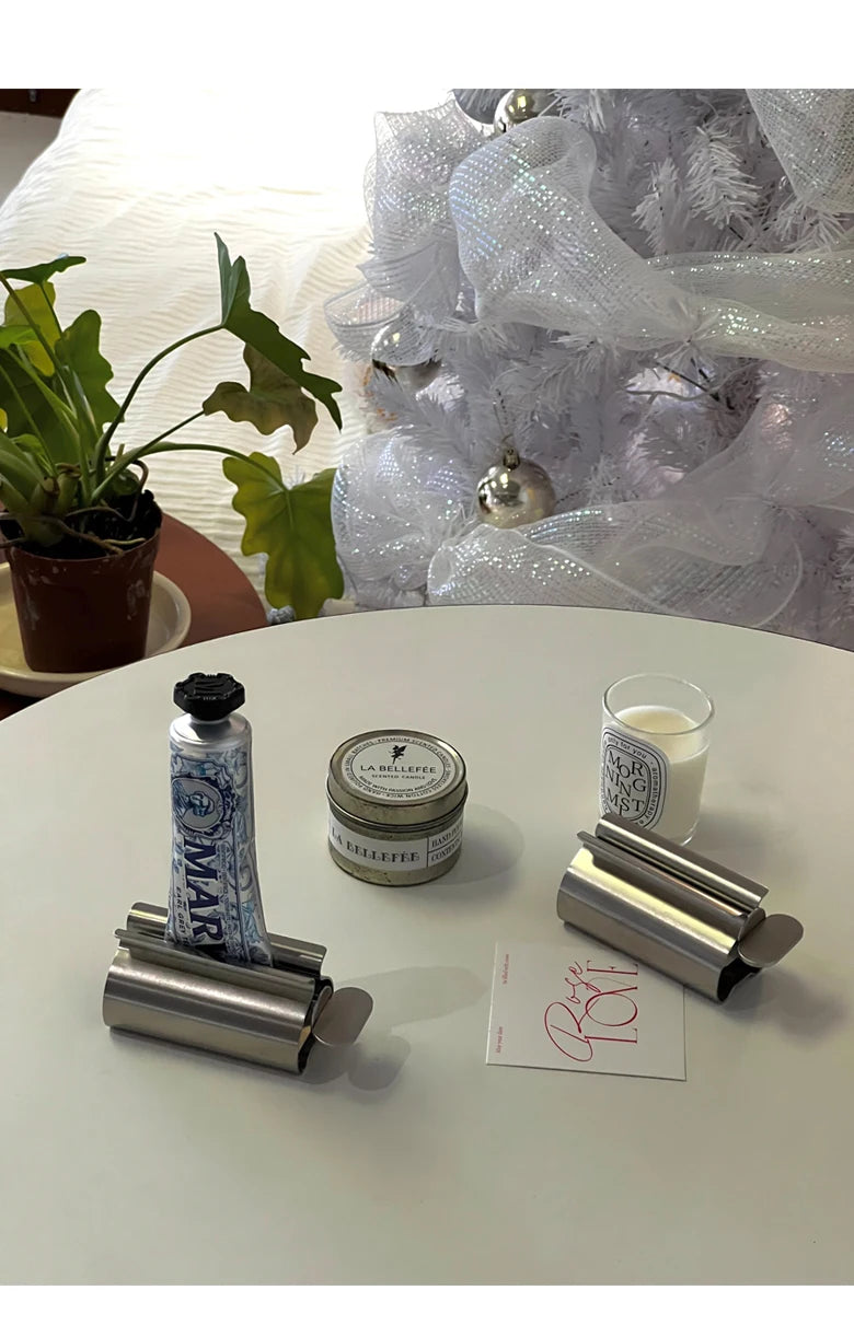 Stainless Steel Toothpaste Squeezers Manual Metal Toothpaste Dispenser Face Creams Rolling Press Bathroom Accessories