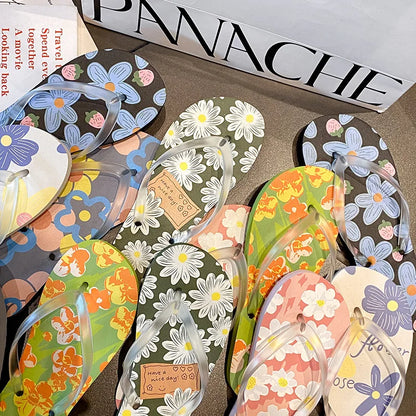 Flip Flops Trendy Summer Outerwear Fashionable Clip On Beach Slippers Anti Slip Couple'S Splint Slippers Leisure Convenience