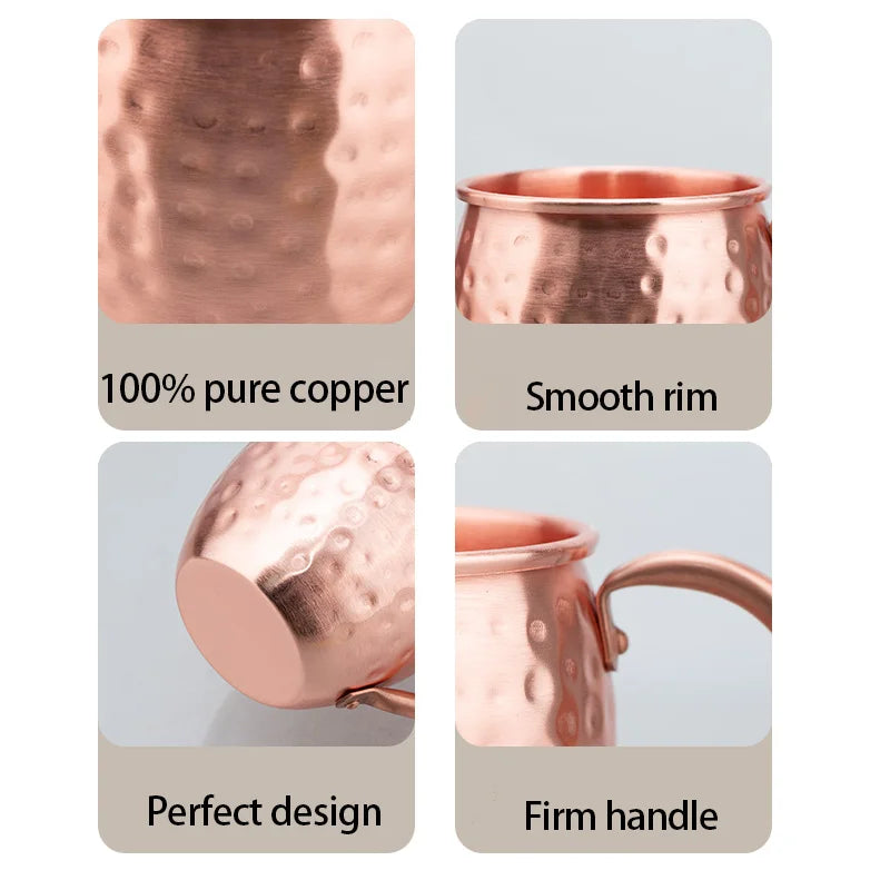 100% Copper Moscow Mule Mug Durable Coppery Beer Mugs 12OZ Coffee Mug Milk Cup Pure Copper Bar Cup Drinkware