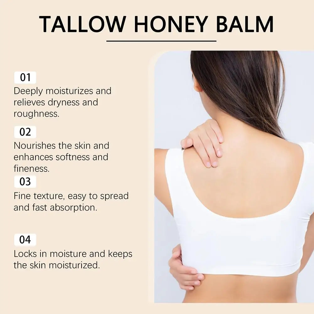 60ml Tallow Honey Balm Deep Moisturizing Beef Tallow Face Cream Body Lotion Anti Crack Face Cream Skin Care