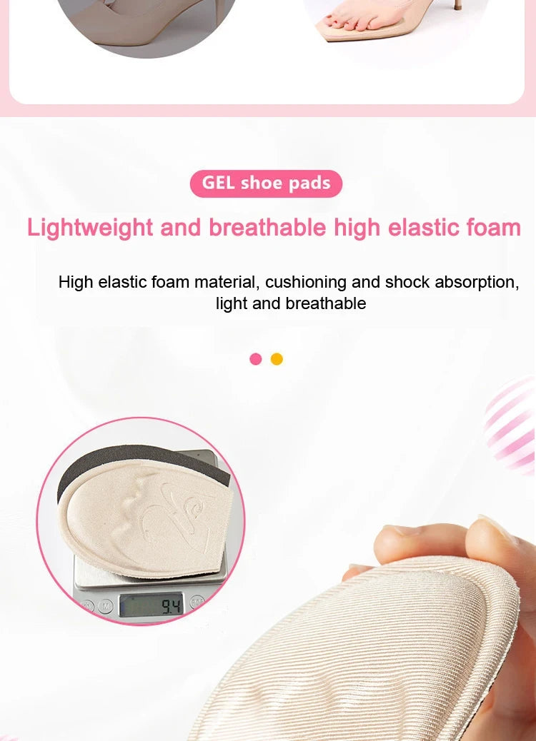 Half Insoles for Shoes Inserts Forefoot Pad Non-slip Sole Toe Plug Cushion Reduce Shoe Size Filler High Heels Pain Relief Pads