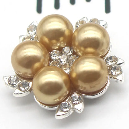 5Pcs Alloy pearl accessories DIY jewelry accessories rhinestone drill disc accessories DIY hair accessories clothing accessorie