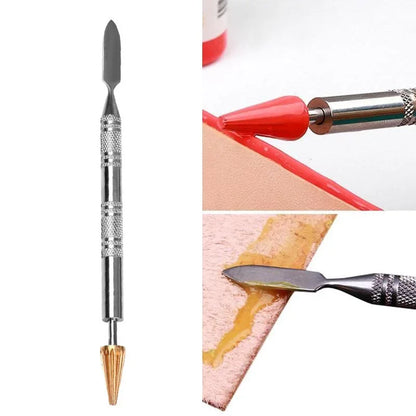 Leather Edge Double Head Brass Glue Painting Roller Oil Gluing Dye Pen Stick Speedy Paint Roller Tool DIY LeatherCraft Tools