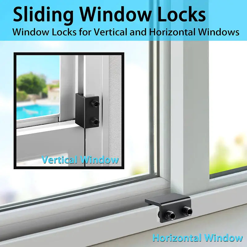 Aluminum Alloy Window Locks Adjustable Childproof Security Clamps Sliding Window Stoppers For Home Safety Anti-Theft Protection