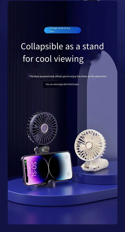 New Handheld Small Fan USB Portable Digital Display silentOffice DeskStudent on Dormitory Charging Outdoor Fan