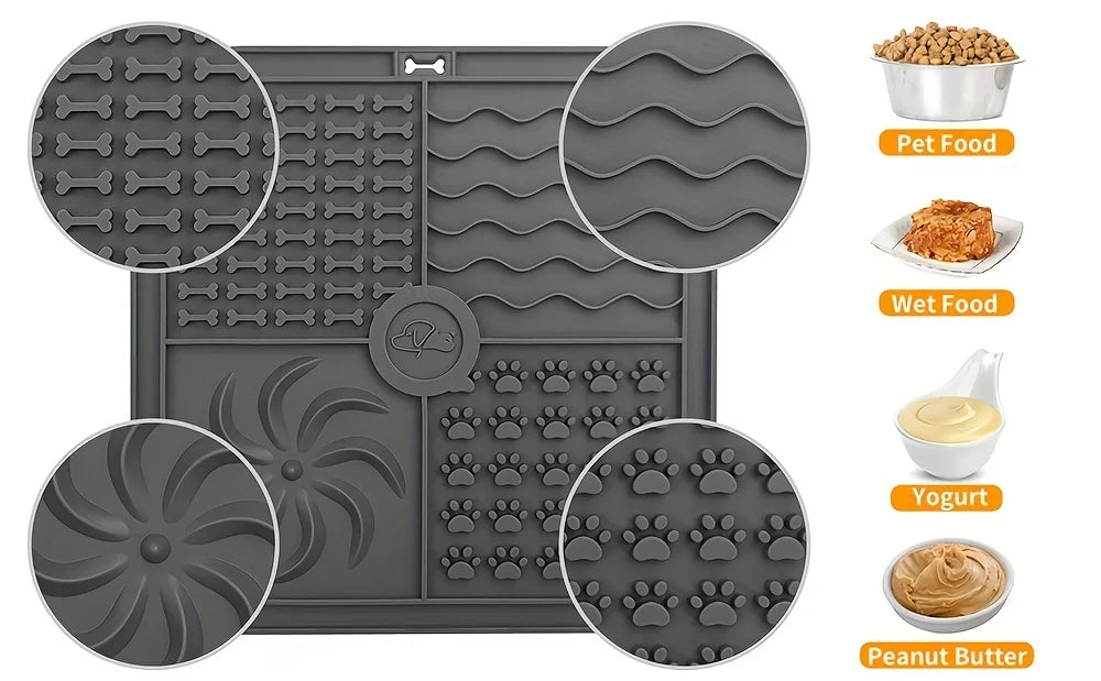 Silicone Slow Feeder Mat Pet Lick Pet Slow Food Plate Bathing Distraction Silicone Dog Sucker Food Training Dog Feeder Supplies