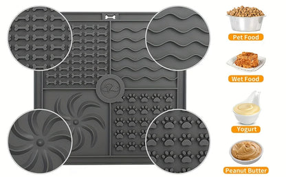 Silicone Slow Feeder Mat Pet Lick Pet Slow Food Plate Bathing Distraction Silicone Dog Sucker Food Training Dog Feeder Supplies