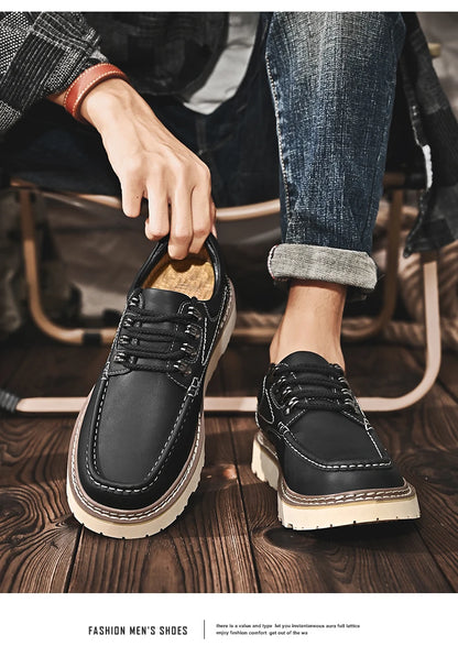 Outdoor Hiking Shoes Men Sneakers Summer Slip on Casual Men Shoes Breathable Suede Leather Shoe Anti-skid Walking Shoes Footwear