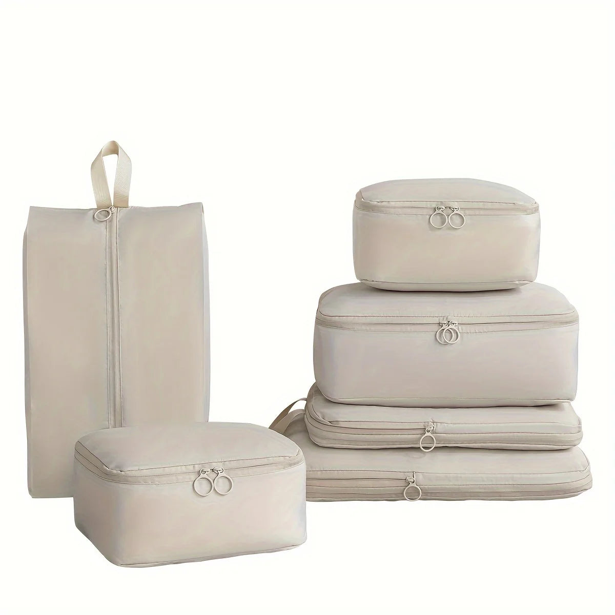 6 compressed packaging cubes - durable, easy to clean, lightweight travel storage box for luggage and clothing sorting, manual o