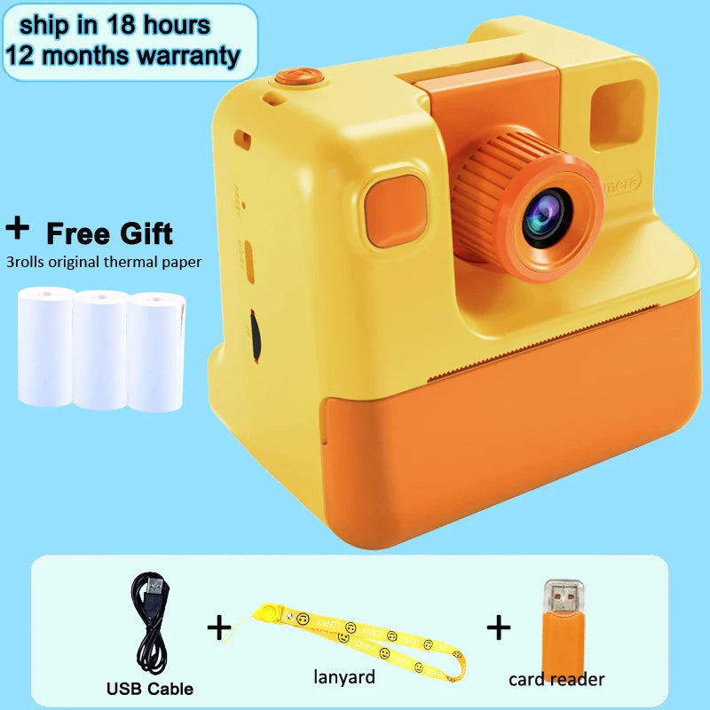 Kids Instant Camera Print Camera For Children Camera 1080P HD Digital Camera Photo Paper Child Toy Camera For Christmas Gift