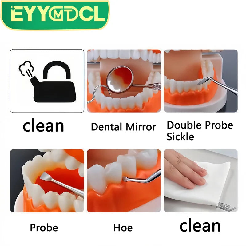 Dental Tool Set Dental Mirrors Oral Scope Tweezers 3pcs Stainless Steel Teeth Cleaning Tool Oral Dental Cleaning Kit Dentist