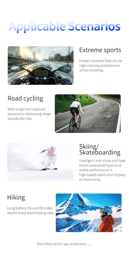 4K Ultra HD WiFi Camera/Mini Outdoor Sports Camera/Motorcycle Camera/Bicycle Riding Camera/Wearable Helmet Camera