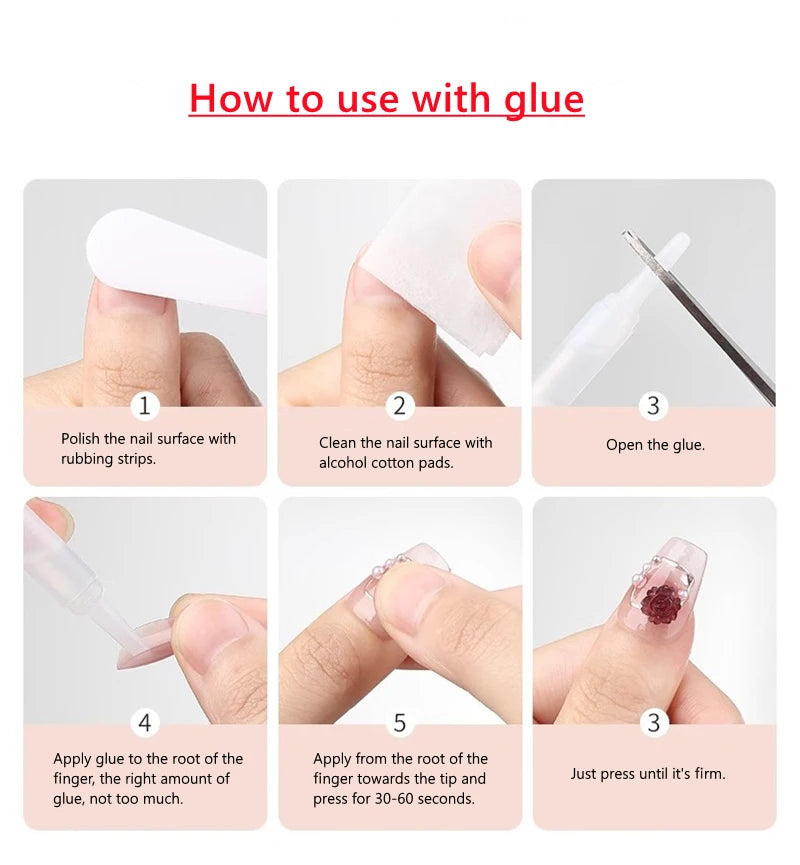 Handmade Fake Nails Press On Relief Daisy Design Short Round Head Press on Nails Reusable Artificial Manicure Gilded Finger Tips