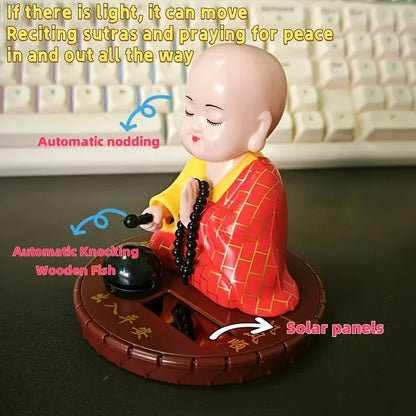 Solar Powered Little Monk Car Accessories, Car Shaking Little Monk Car Interior Accessories, Toy Accessories