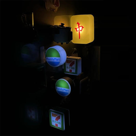 New Convenience Store Refrigerator Stickers Magnetic Fridge Stickers Lightbox Toy Model Light Signs Home Decorative Ornaments