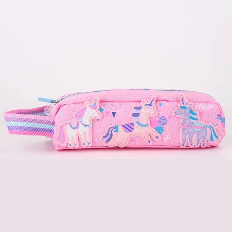 Australian Smiggle Backpack Pink And White Unicorn Student Stationery Backpack Lunch Bag Water Cup Student Gift