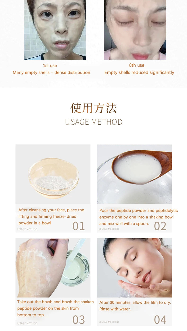 Face Collagen Peptide Hyaluronic Acid Face Mask DIY Hyaluronic acid V Face Lifting Firming Skin Rejuvenation Mask Skin Care