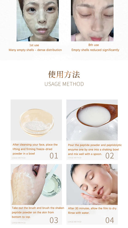 Face Collagen Peptide Hyaluronic Acid Face Mask DIY Hyaluronic acid V Face Lifting Firming Skin Rejuvenation Mask Skin Care