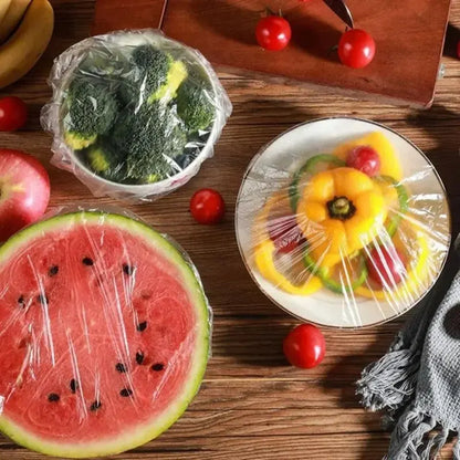 【Hot sales】100pcs Disposable Fresh-keeping Cover, Plastic Food Storage Covers, Reusable Bowl Covers Stretch Lids