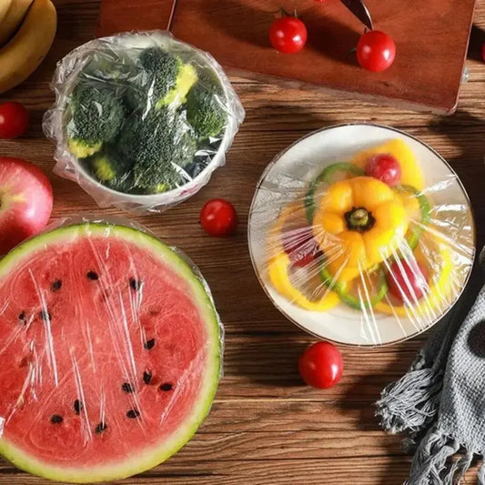 【Hot sales】100pcs Disposable Fresh-keeping Cover, Plastic Food Storage Covers, Reusable Bowl Covers Stretch Lids