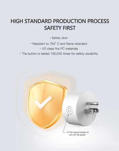 Smart Home WiFi Bluetooth Socket US Plug Alexa Switch Life Wifi Switch Home Assistant 10A With Timing Functions Voice Control