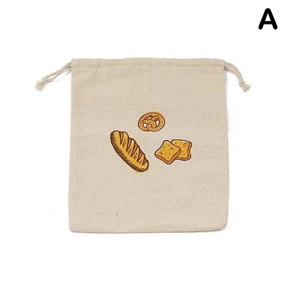 Linen Bread Bags Reusable Drawstring Large Washable Storage Food Accessories Home Unbleached Kitchen Organizer