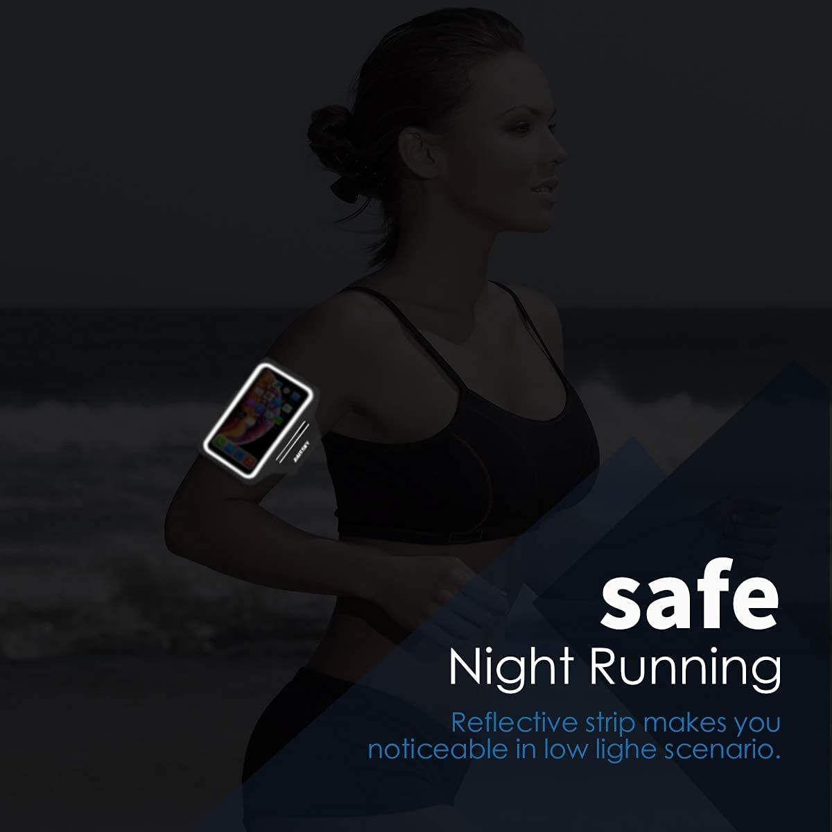 HAISSKY Zipper Pocket Running Sports Armband For iPhone 16 15 14 13 12 11 Pro Max 15 Plus Belt On Hand Phone Brassard Bags