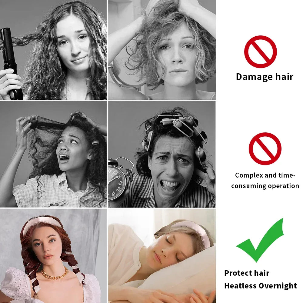 NEW Heatless Curling Rod Headband No Heat Hair Curlers Silk Curls Lazy Hair Rollers Soft Sleeping Headband Hair Styling Tools