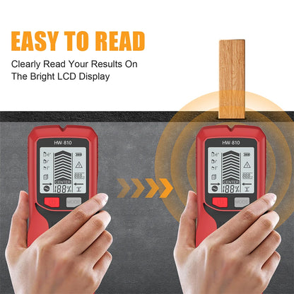 Handheld 6 in 1 Metal Detector Wall Finders Multifunction Wood Stud Finder Metal Pipes AC Wire Metal Depth Measure Floor Scanner