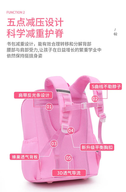 primary school bags for girls cute cartoon love heart pink school backpack student bookbag elementary school kids backpack