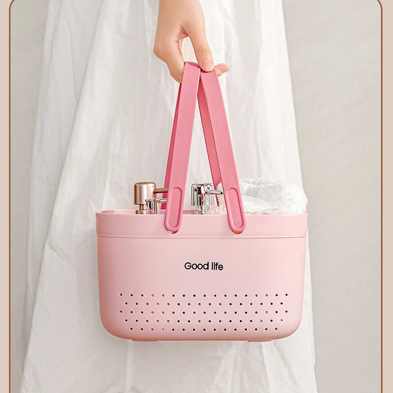 Bath Basket Bathroom Portable Student Bath Plastic Bath Basket Bathroom Shower Shampoo Storage Basket Bath Basket