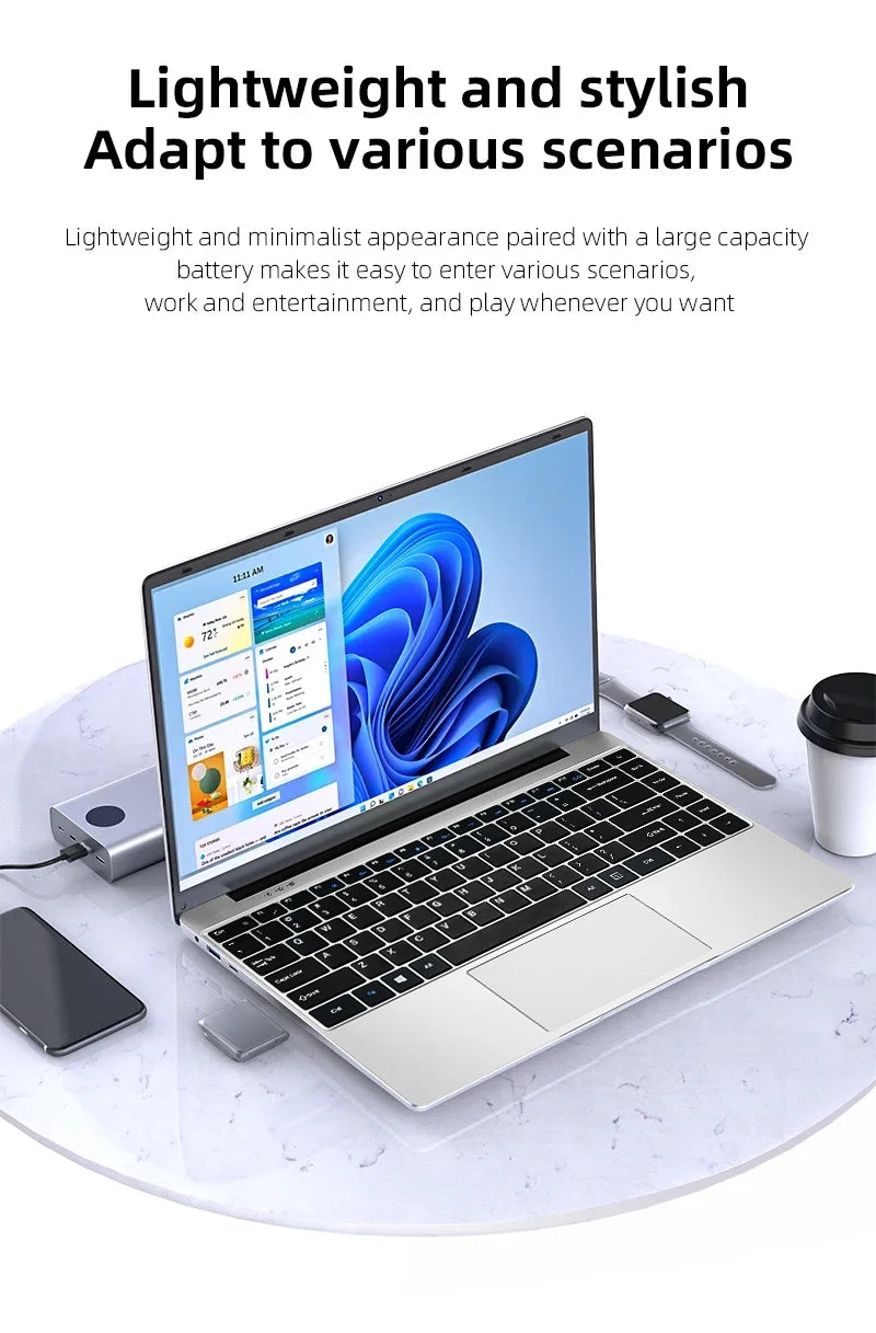 NEW 14.1'' Slim Office Laptop  Windows 11 Intel i7-7500U 12GB RAM 512GB 1TB SSD Intel N3700 1920*1080 Office Study Computer PC