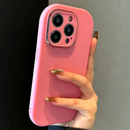 Cute Soft Silicone Candy Color Phone Case For iPhone 11 12 13 14 15 16 Pro Max Plus Shockproof Bumper Back Cases Cover