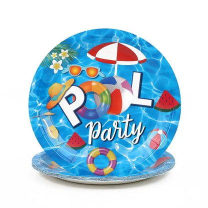 Beach Summer Pool Party Hawaiian luau Party Water Swimming Holiday Vacation Flamingo Party Supplies Birthday Party Decoration