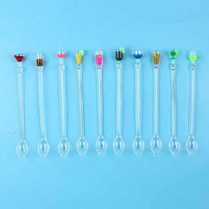 5Pcs/10Pcs Swizzle Sticks Acrylic Cocktail Stirrers 9 Inch Clear Shafts Drink Stirrer for Bars Cafes Party Restaurants Home Use