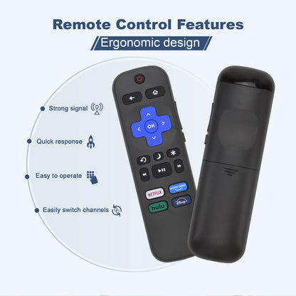 Replacement Remote Control Only for All Roku TV, Compatible for TCL Roku/Hisense Roku/Onn Roku Series Smart TVs