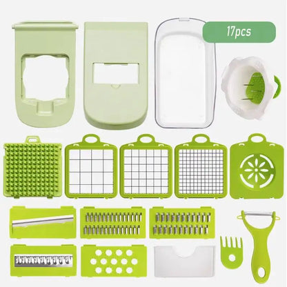 7/17 in 1 Multifunctional Vegetable Chopper - Food Grate Vegetable Slicer Food Dicer Cut Kitchen Items for Cooking & Meal Prep