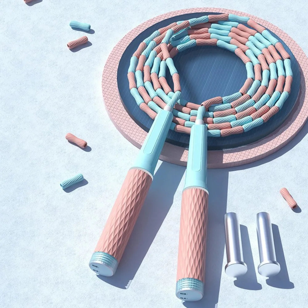 Strong Flexibility Skipping Rope Not Entangled Adjustable Soft Beaded Segmented Fitness Jump Rope Unisex Environment Protection