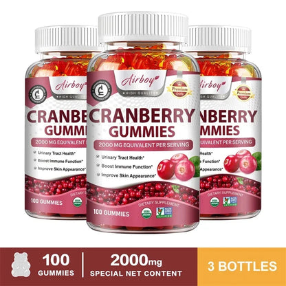 Cranberry Gummies - Support Kidney and Urinary Tract Health, Enhance The Immune System, and Promote Metabolism