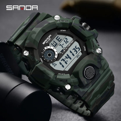 SANDA 2183 Fashion Military Student Electronic Watch Multi functional Timer Waterproof LED Student Electronic Digital Watch