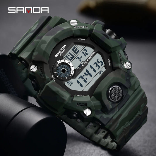 SANDA 2183 Fashion Military Student Electronic Watch Multi functional Timer Waterproof LED Student Electronic Digital Watch
