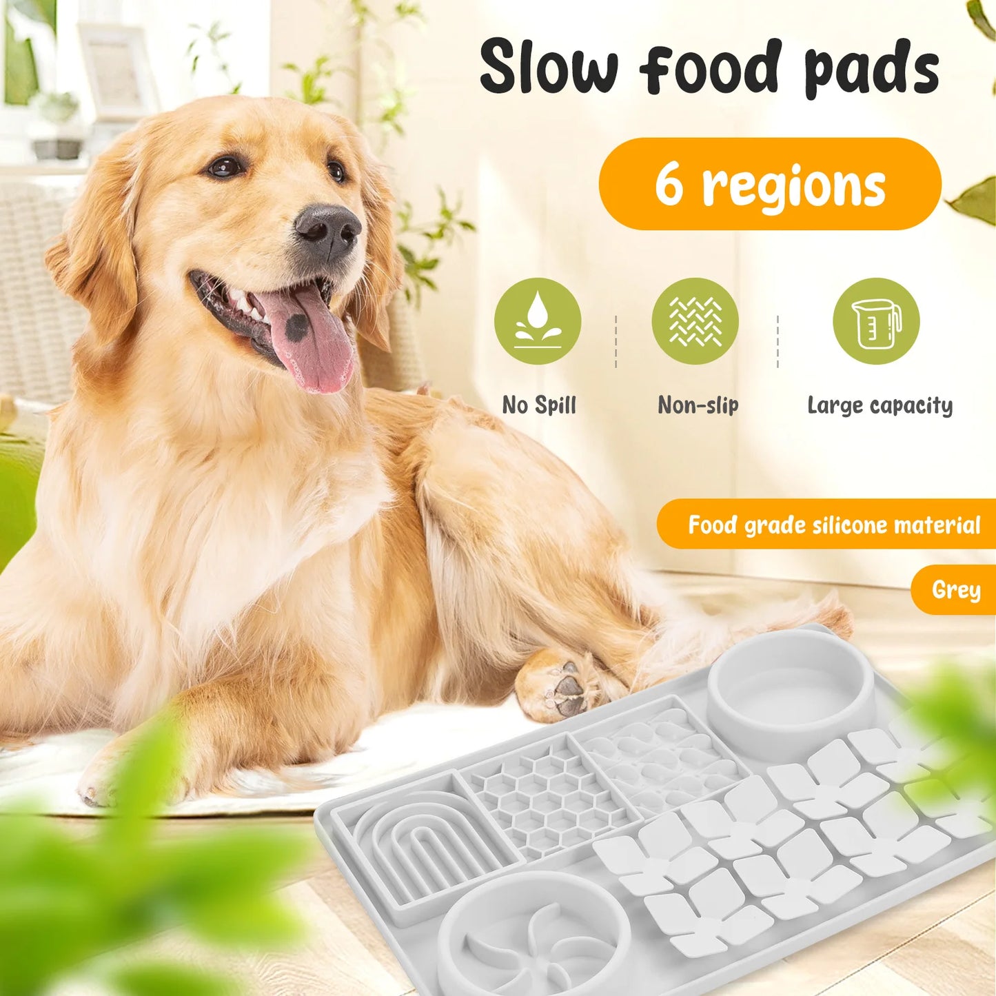 Silicone Dog Licking Pad Slow Feeder Bowl Dog Puzzle Toy with Non-Slip Suction Cup Pet Slow Food Plate Training Dog Supplies