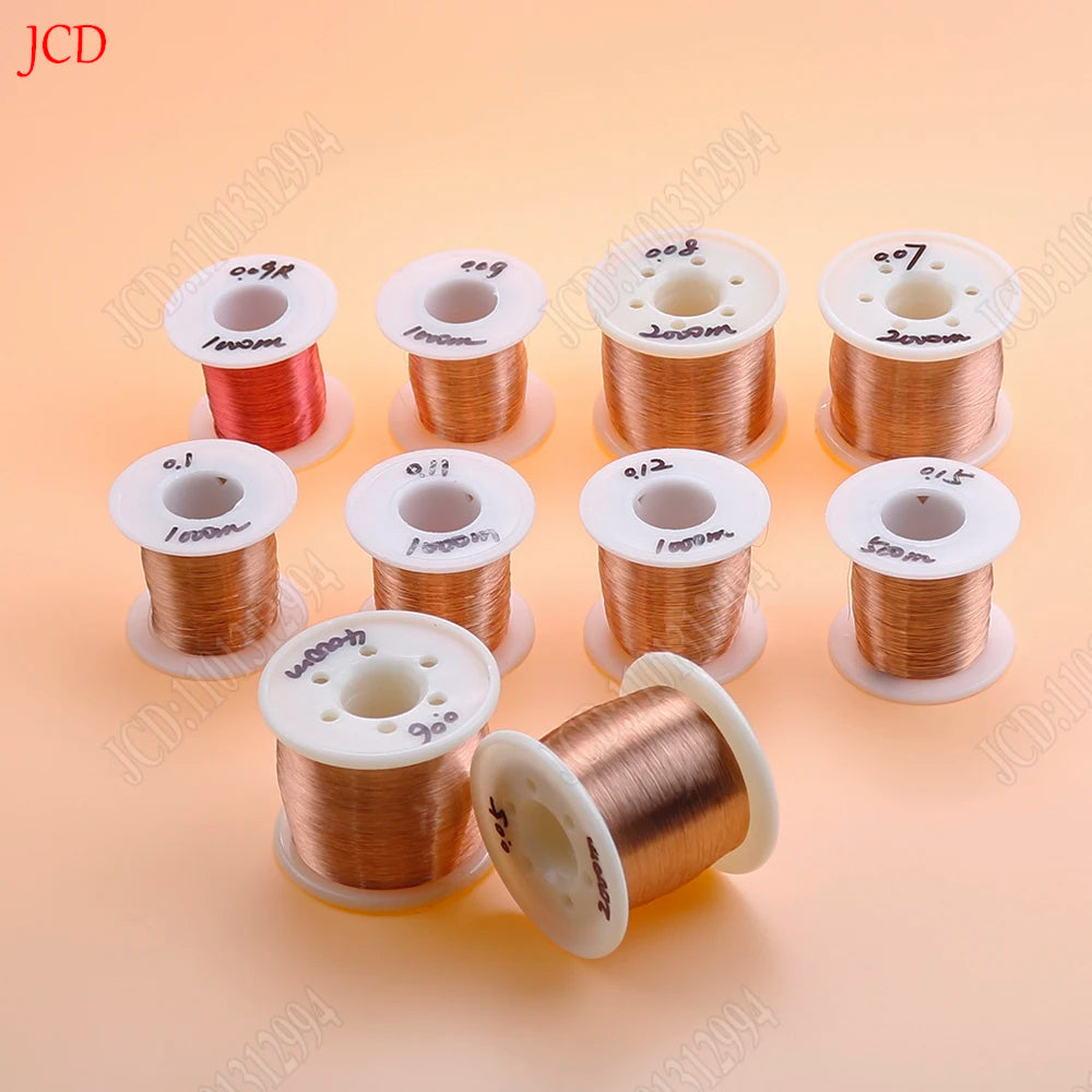 1 roll of copper lacquer wire 0.05mm-0.15mm cable copper wire electromagnetic wire enameled copper winding wire coil copper wire