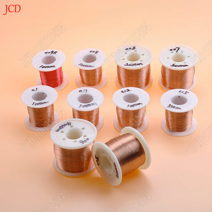 1 roll of copper lacquer wire 0.05mm-0.15mm cable copper wire electromagnetic wire enameled copper winding wire coil copper wire