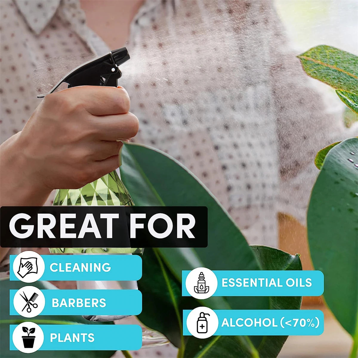 1PCS 500ML Spray Empty Bottles Refillable PET PET Bathroom Mist Sprayer Disinfection Water Container Watering Gardening Supplies