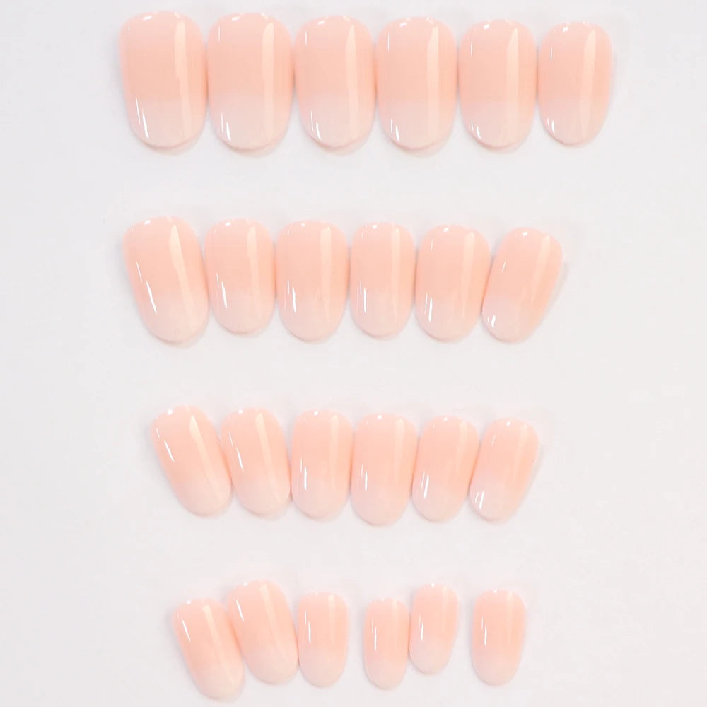 ARTAUG 24PCS Medium Almond Fleshcolor Press On Nails Fake Nails Pink Summer Nails Press On Nails Detachable Reusable Girl Gift